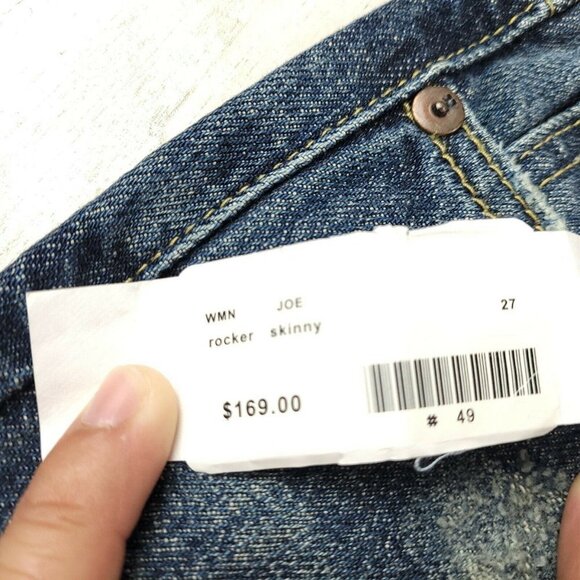 Joe's Jeans The Rocker Skinny Flare Denim Jeans Size 27 (30x31) NWT - Picture 9 of 13